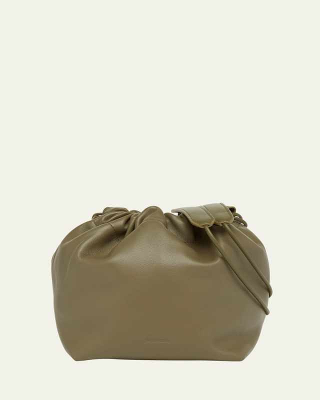 Dumpling Medium Drawstring Leather Crossbody Bag